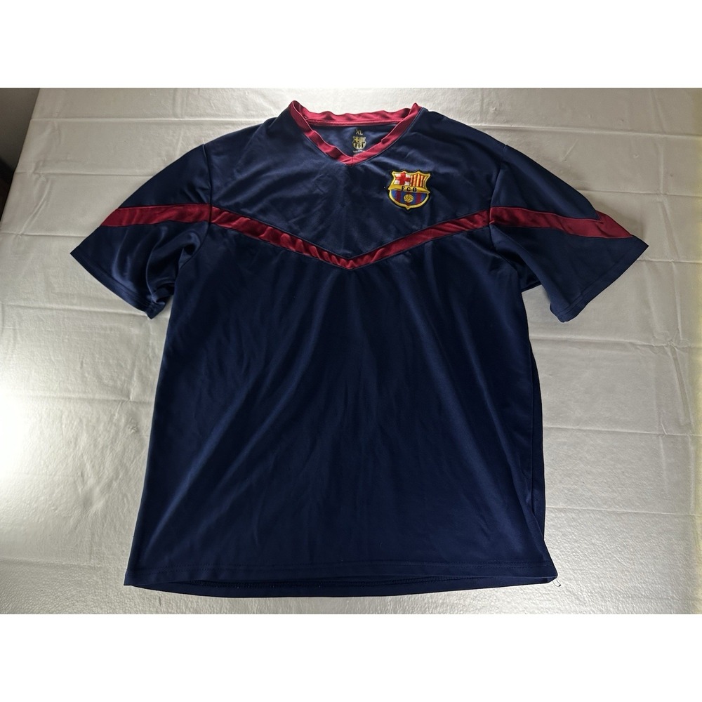 FC Barcelona Training Jersey Mens XL Navy Red Soccer Football Shirt